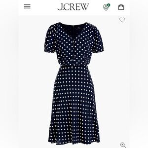 J. Crew Navy Polka Dot Mini Dress